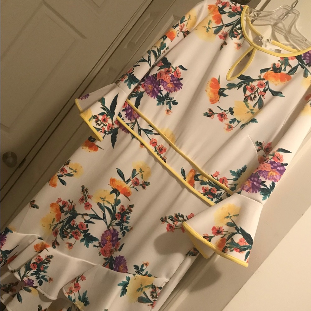 Misses floral spring sheath dress